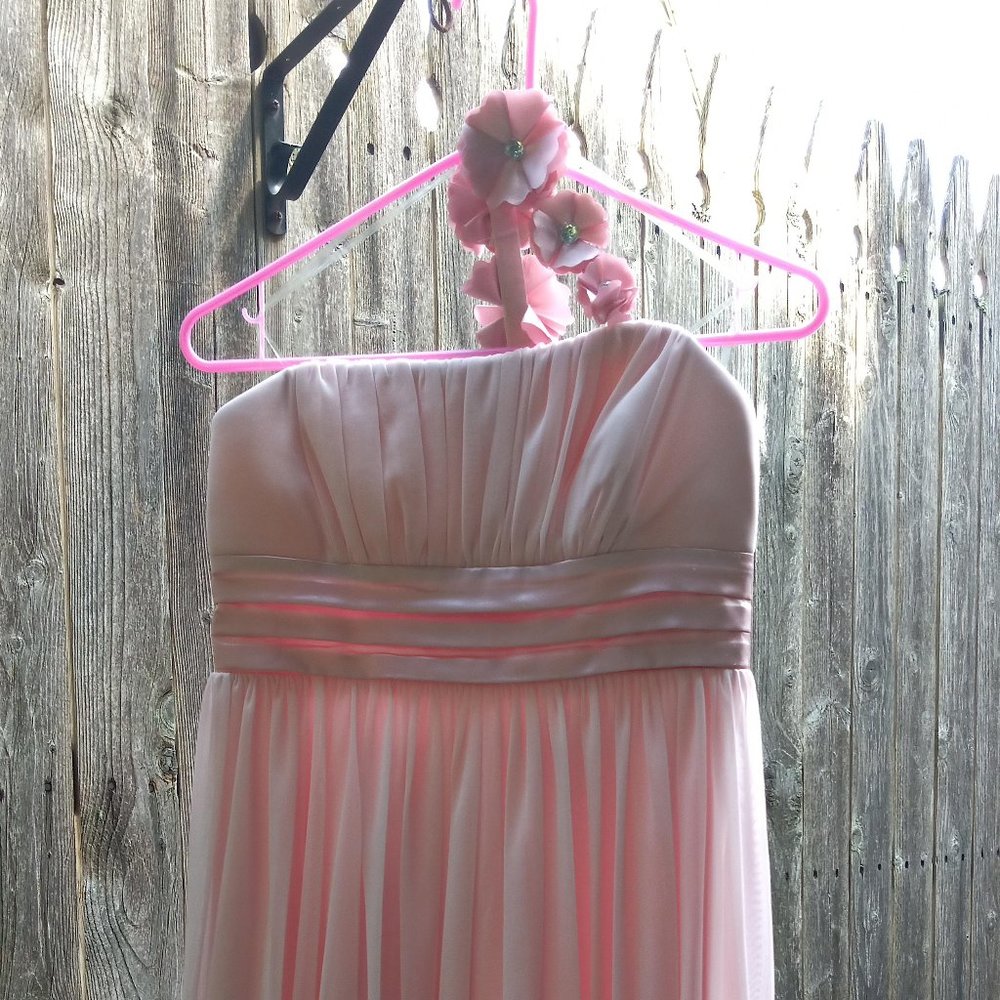 Sequin Hearts Pink One-Shoulder Floral Dress Sz L